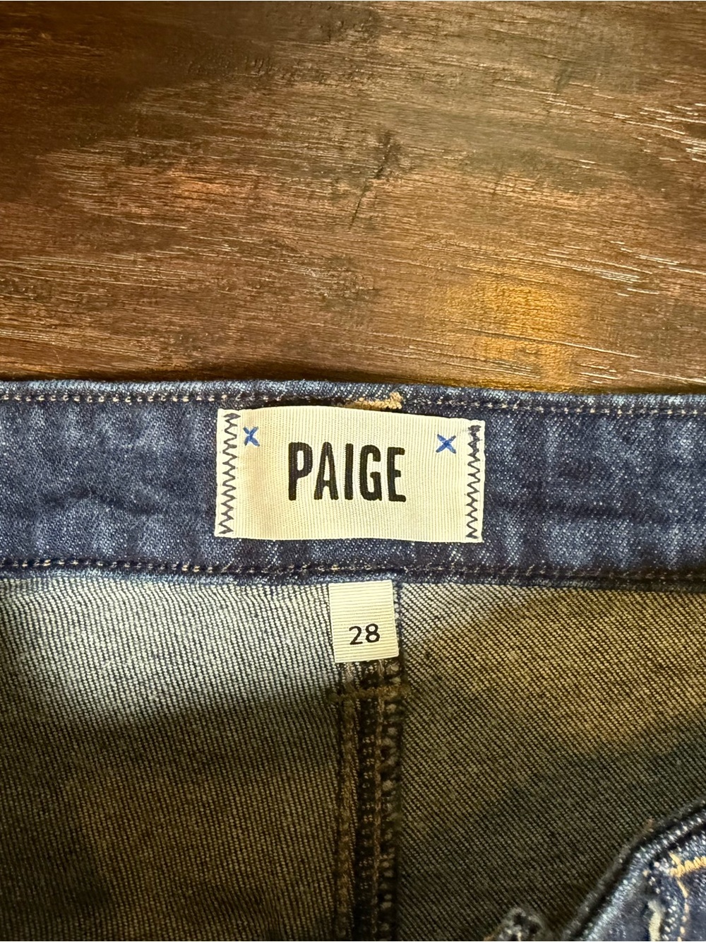 PAIGE Leenah High Rise Wide Leg Jeans Sz 28 Ceremony Dark Wash Stretch Denim - Picture 6 of 9